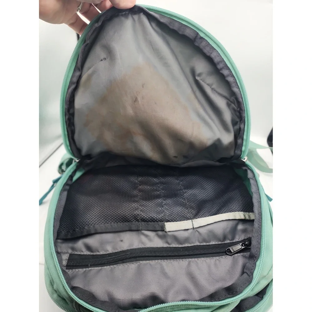 The North Face Women's Jester Backpack Mint Green Teal Daypack Laptop Bag Used